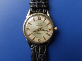 A gent's gold plated LeCoultre Master Mariner Automatic wrist watch with gold coloured dial and