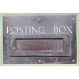 An antique Post Office 'Posting Box' letter flap, 17.5".