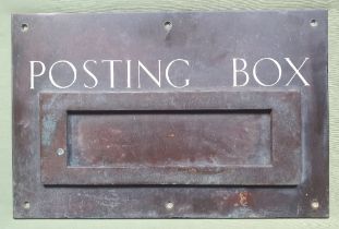 An antique Post Office 'Posting Box' letter flap, 17.5".
