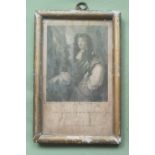 A small framed antique print depicting the portrait of John Graham of Claverhouse, 1st Viscount