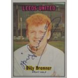 LEEDS UNITED BILLY BREMNER AUTOGRAPHED A&BC TRADE CARD