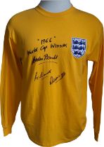 ENGLAND 1966 WORD CUP GOALKEEPERS SHIRT AUTOGRAPHED BY THE 3 SQUAD KEEPERS