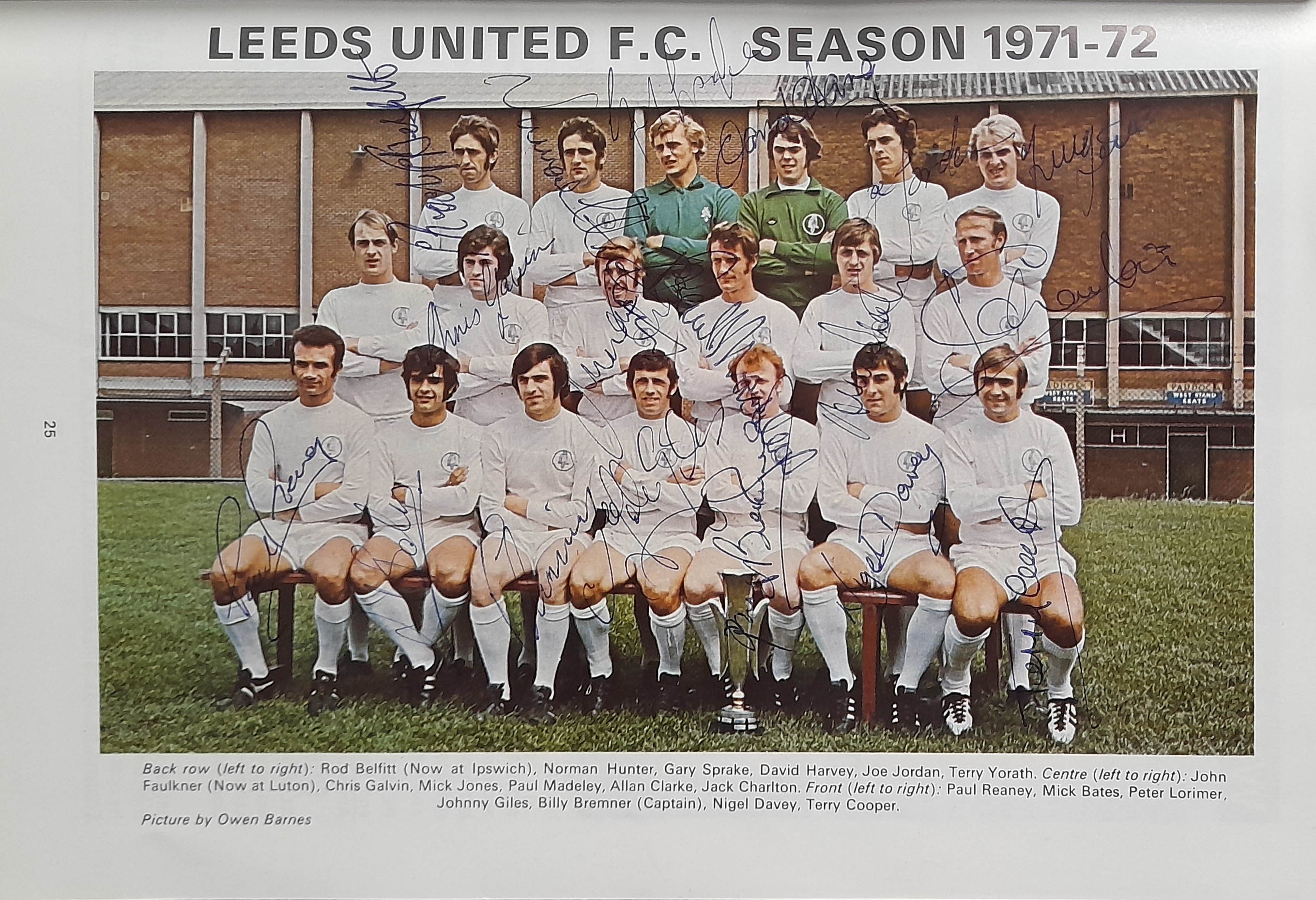 LEEDS UNITED MULTI AUTOGRAPHED 1972 FA CUP FINAL PROGRAMME