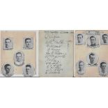 1929 BOLTON WANDERERS FA CUP WINNERS AUTOGRAPH PAGE