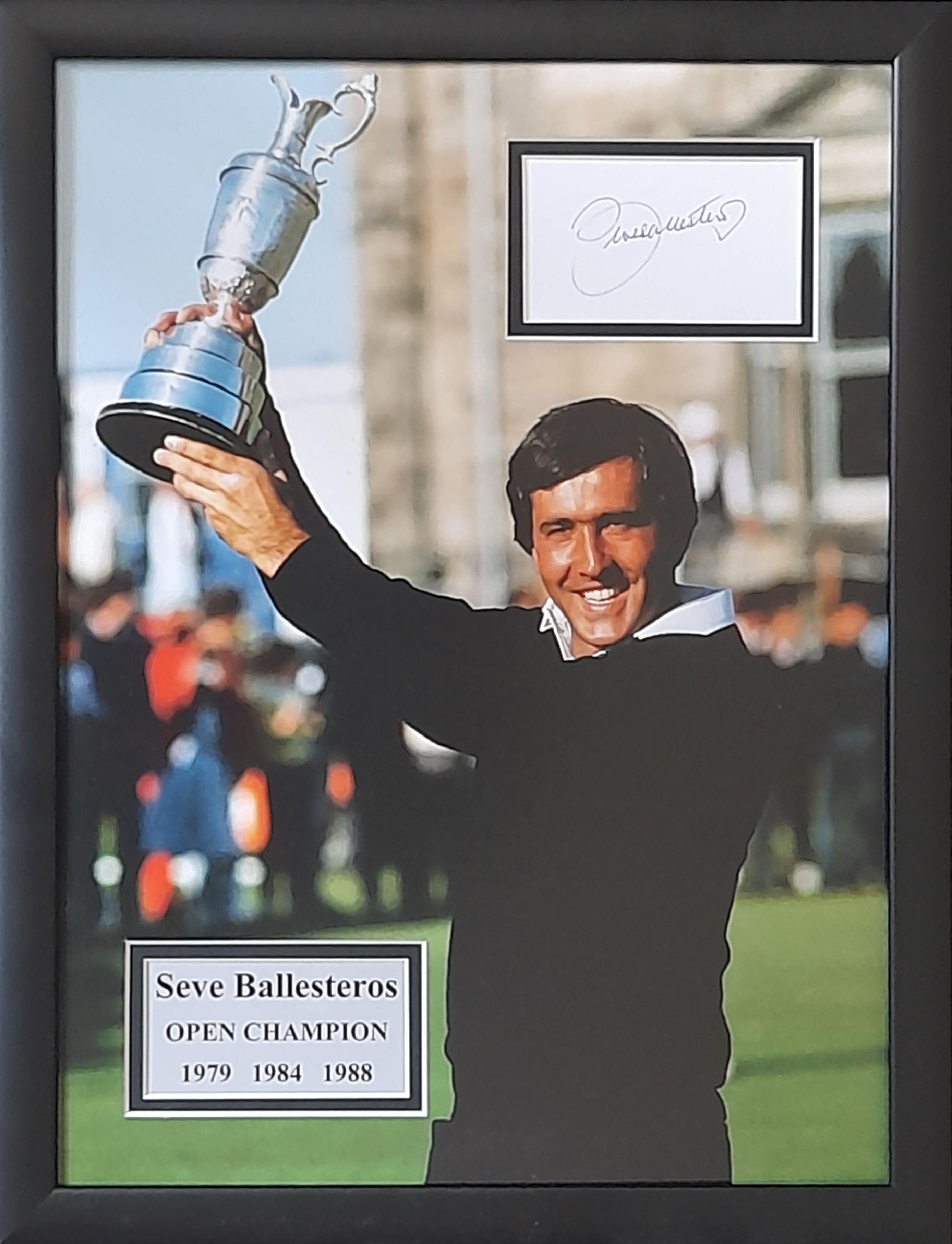 GOLF SEVE BALLESTEROS AUTOGRAPHED & FRAMED DISPLAY