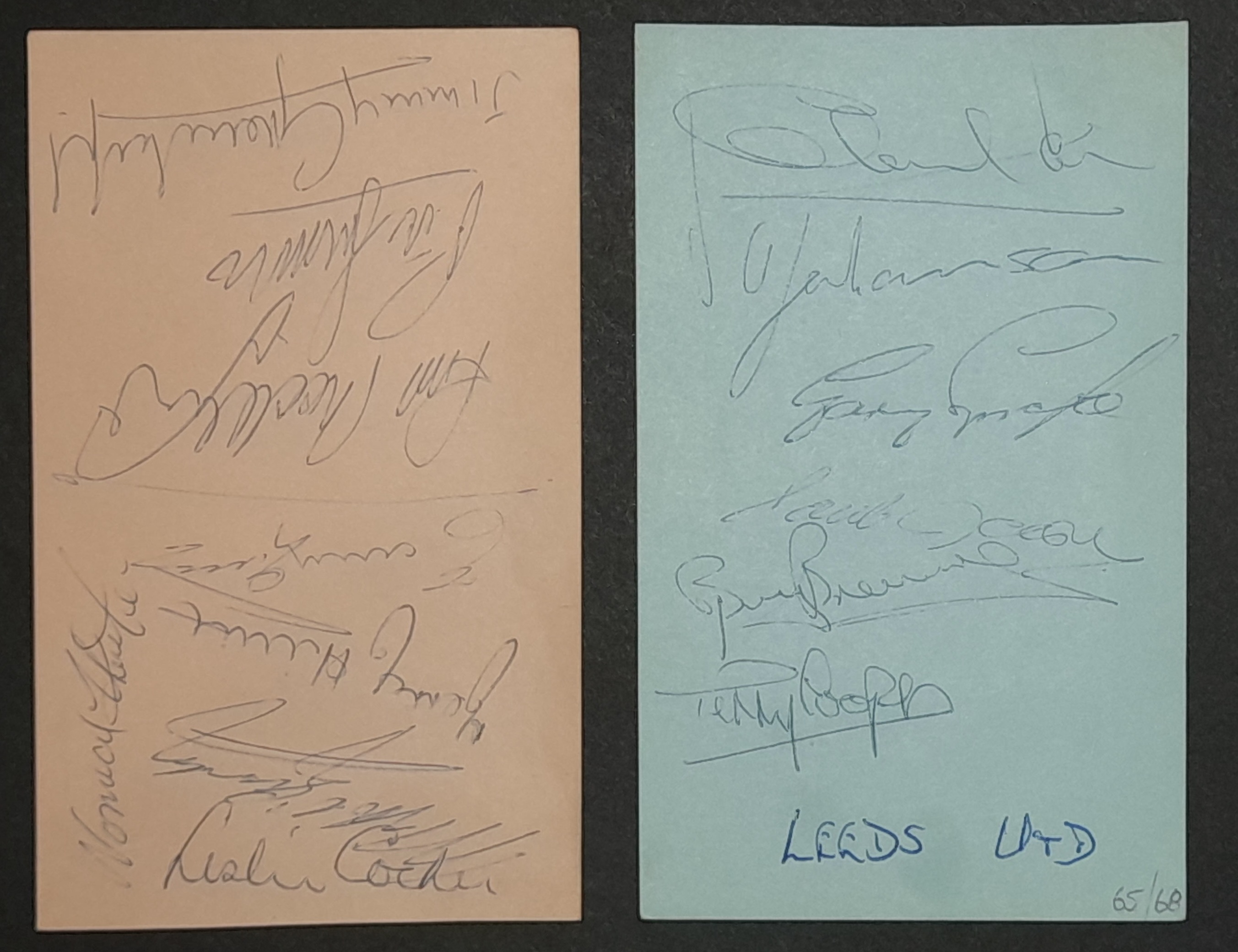 LEEDS UNITED AUTOGRAPHS MID / LATE 1960'S