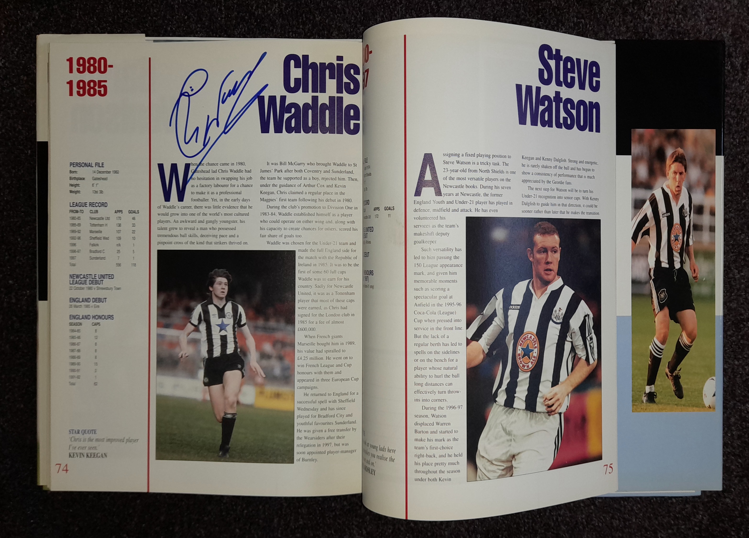 NEWCASTLE UNITED ALL TIME GREATS PRIDE OF THE TOON ARMY AUTOGRAPHED BOOK - Image 5 of 7