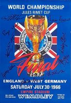 ENGLAND 1966 WORLD CUP POSTER AUTOGRAPHED BY 10