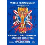 ENGLAND 1966 WORLD CUP POSTER AUTOGRAPHED BY 10