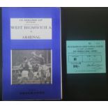 1968-69 WEST BROMWICH ALBION V ARSENAL FA CUP TICKET & PIRATE PROGRAMME