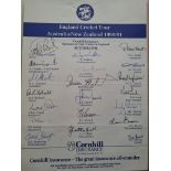 CRICKET 1990-91 ENGLAND TOUR TO AUSTRALIA & NEW ZEALAND OFFICIAL AUTOGRAPH SHEET