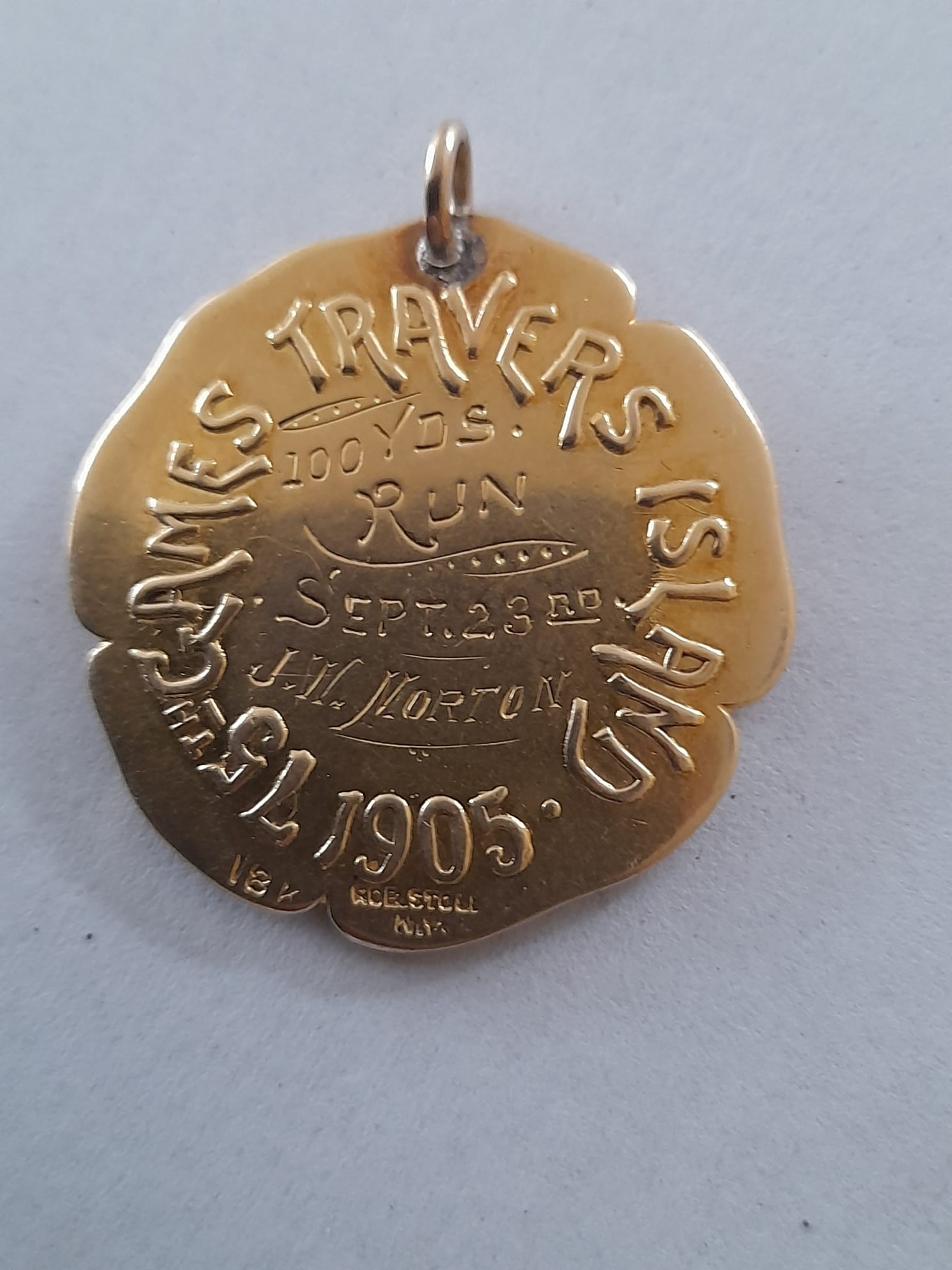 ATHLETICS - GOLD MEDAL AWARDED TO W MORTON IN THE 1905 TRAVERS ISLAND GAMES - Bild 2 aus 2