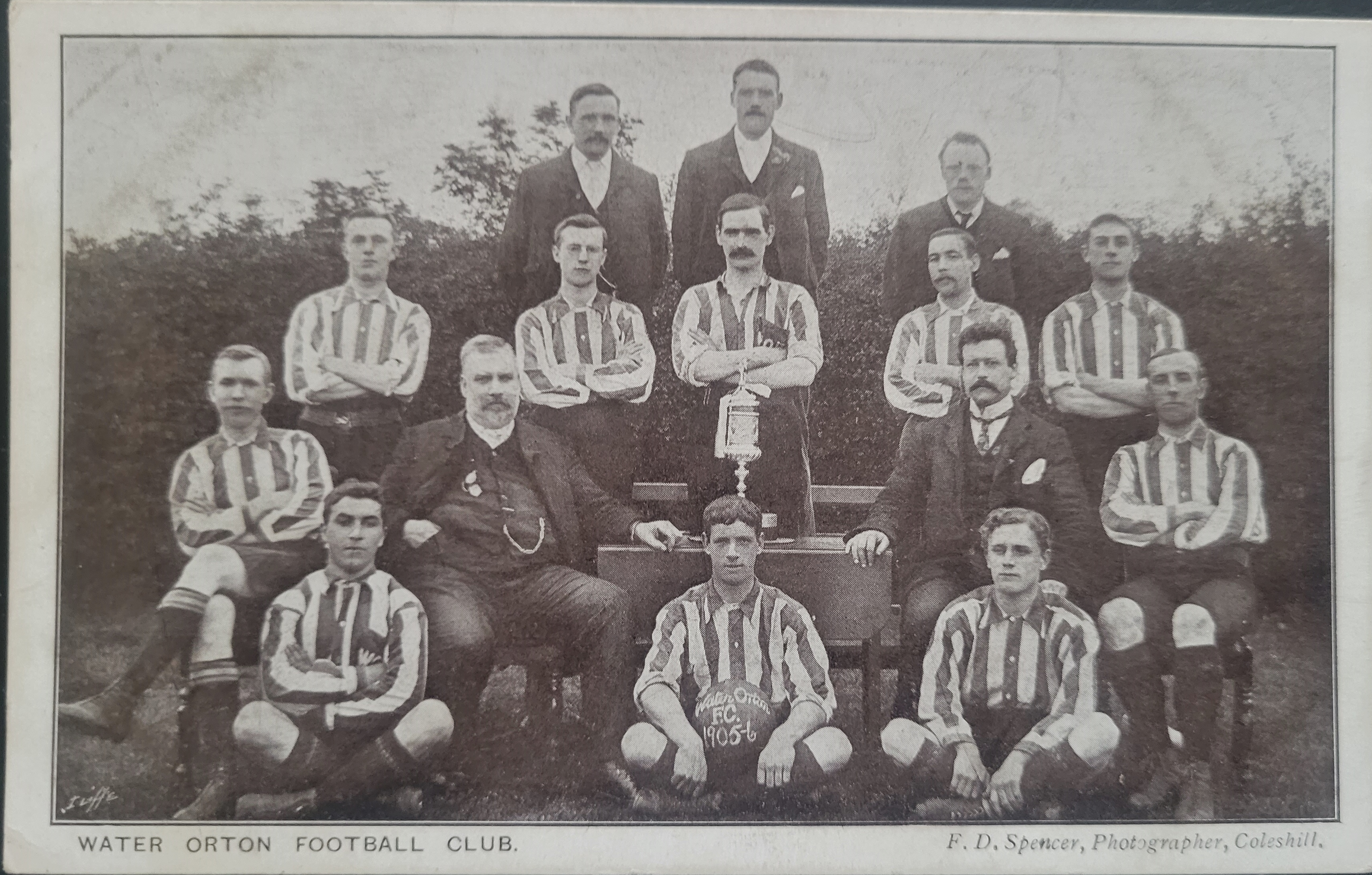 VINTAGE WATER ORTON FOOTBALL CLUB ORIGINAL POSTCARD