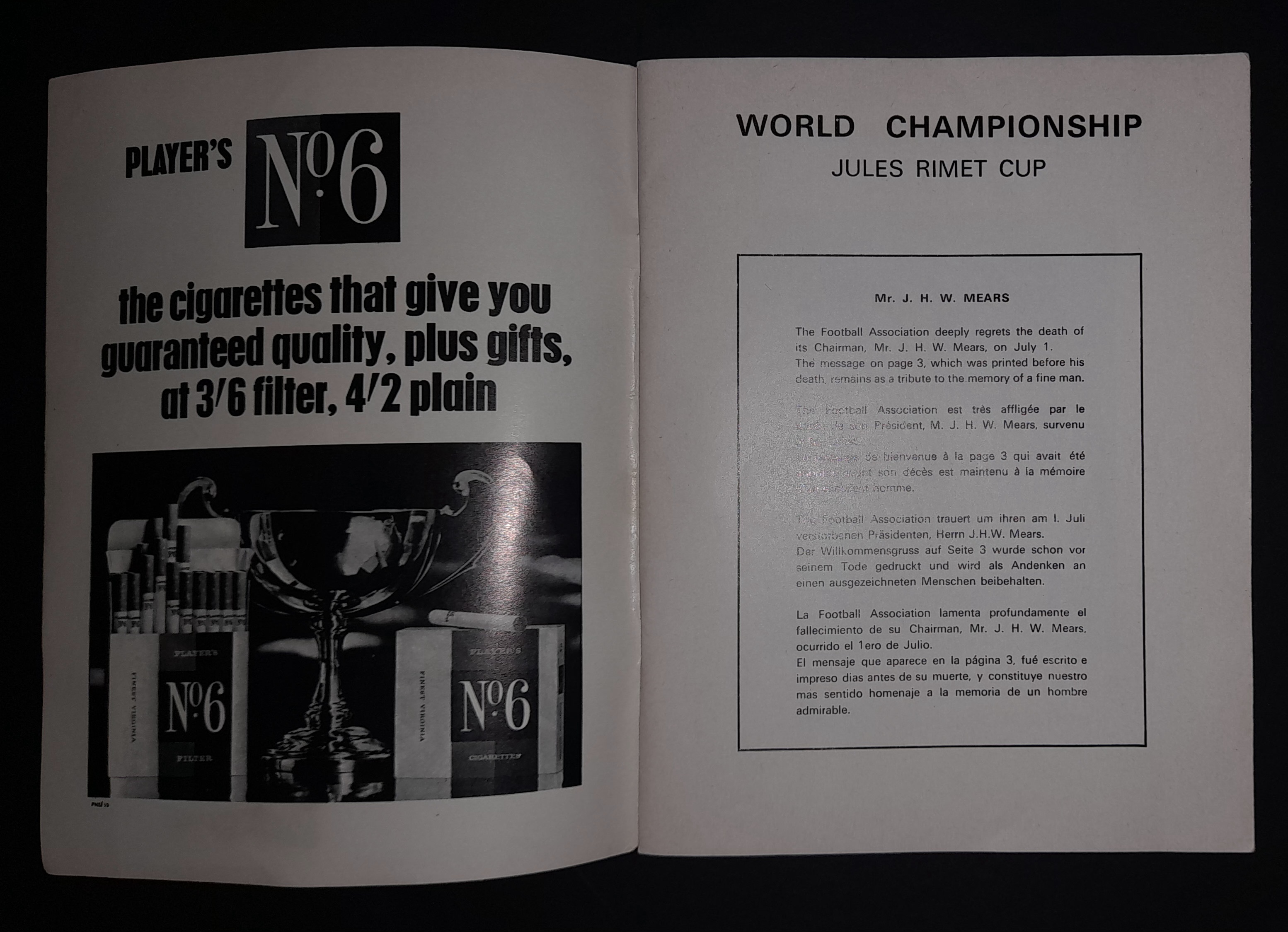 1966 WORLD CUP TOURNAMENT PROGRAMME FULLY SIGNED BY THE ENGLAND SQUAD - Image 3 of 4