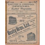 PRE-WW1 FOOTBALL PROGRAMME EVERTON V MANCHESTER UNITED 1909-1910 INC' BILLY MEREDITH