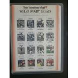 RUGBY UNION WELSH RUGBY GREATS PHOTO CARDS FULL SET IN ALBUM