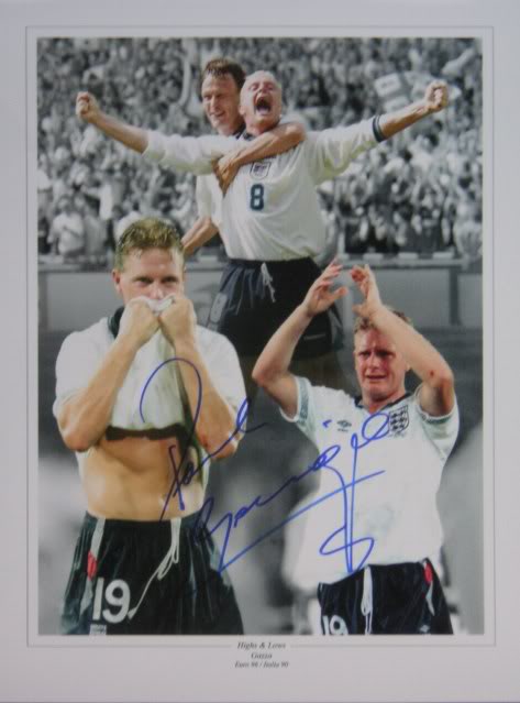 ENGLAND PAUL GASCOIGNE AUTOGRAPHED MONTAGE