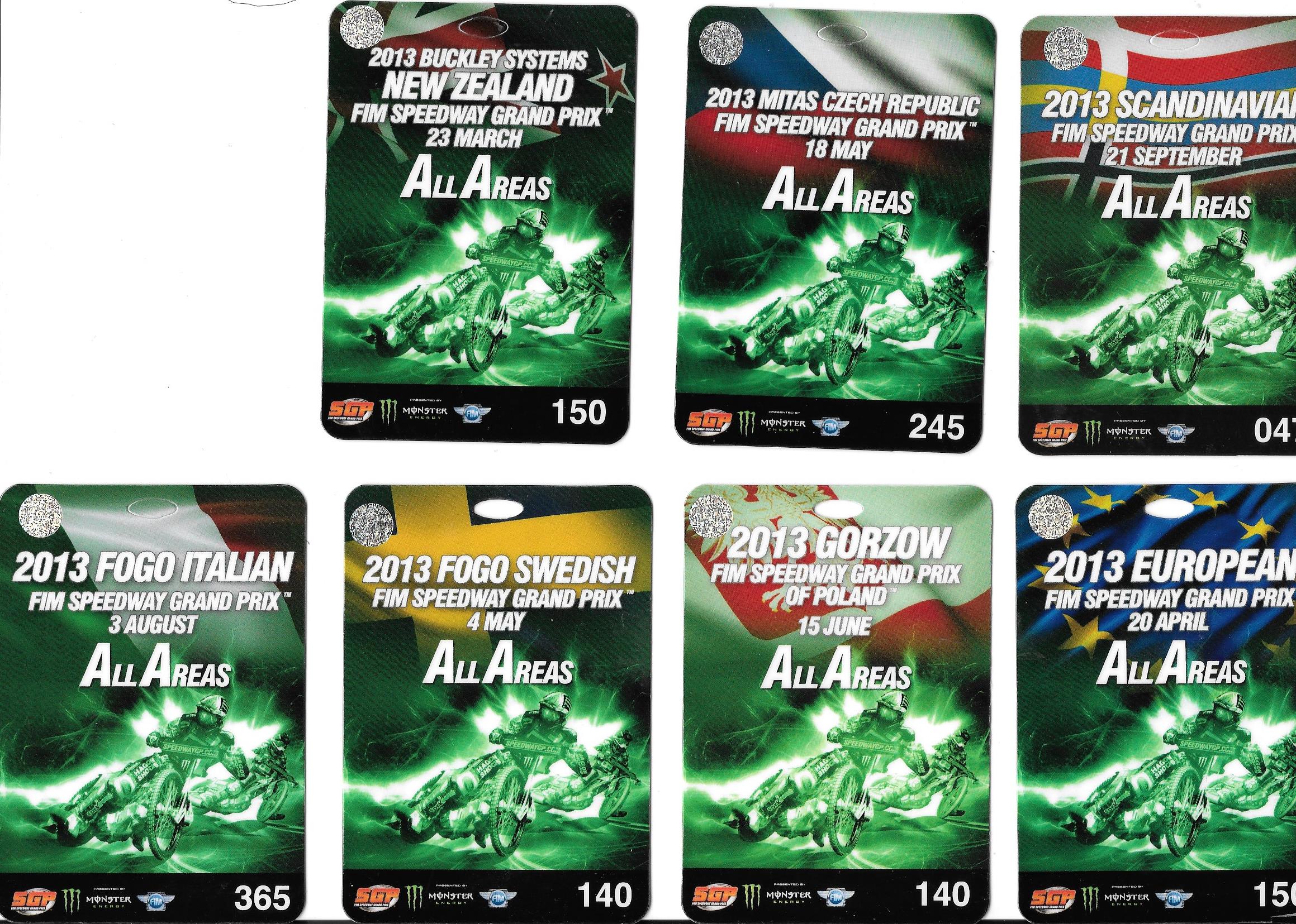 SPEEDWAY 2013 GRAND PRIX PASSES X 11 ALL DIFFERENT VENUES, 2 OF WHICH ARE AUTOGRAPHED - Image 2 of 2