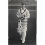 CRICKET - SURREY & ENGLAND JACK HOBBS AUTOGRAPHED POSTCARD