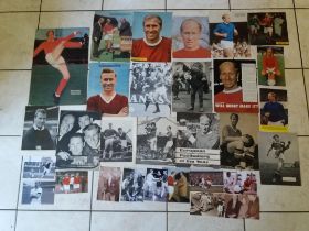 MANCHESTER UNITED BOBBY CHARLTON POSTERS & QUALITY REPRINTED PHOTOS X 30