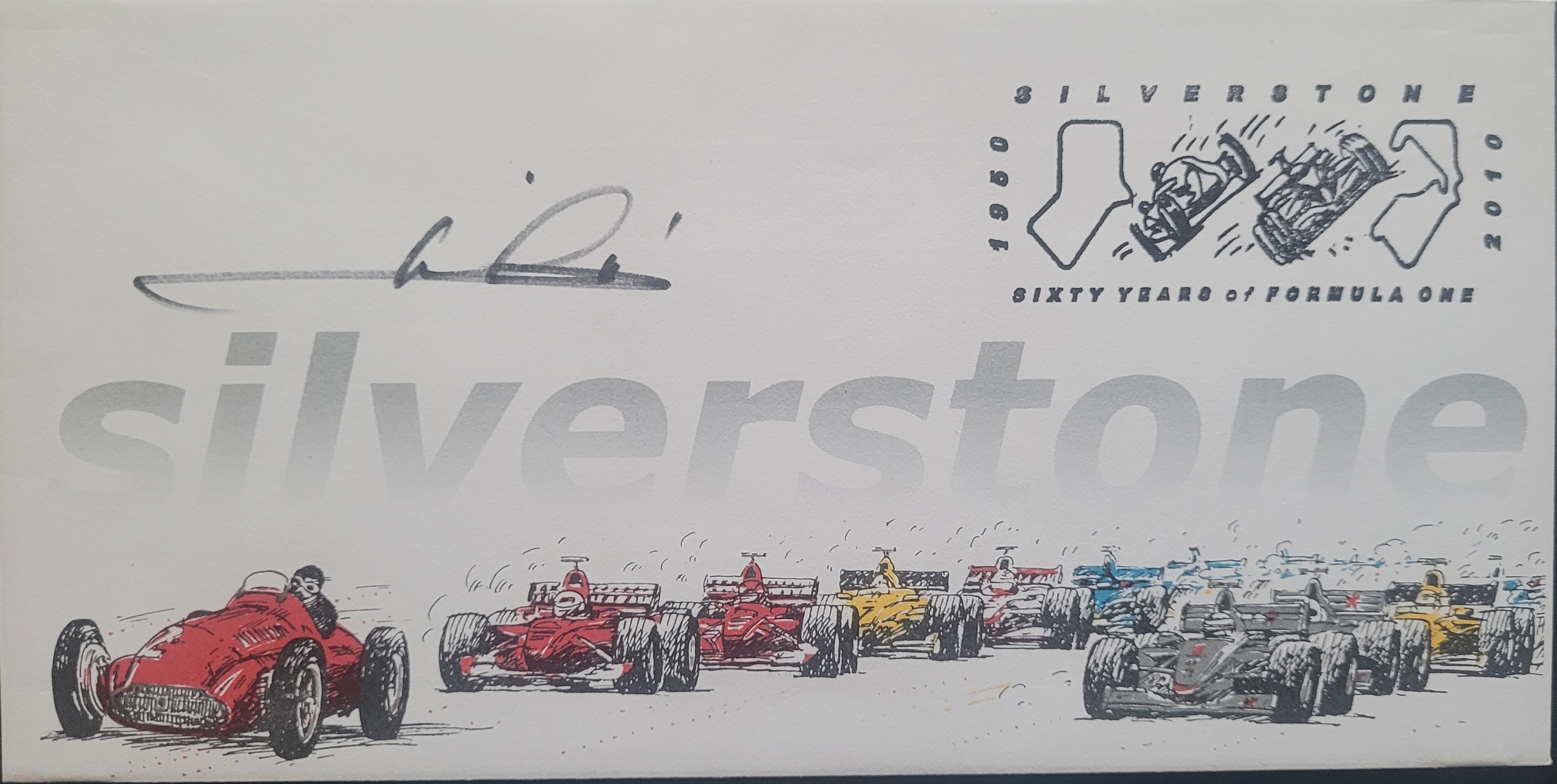 2010 SILVERSTONE MOTOR RACING LTD EDITION POSTAL COVER AUTOGRAPHED BY MARIO ANDRETTI