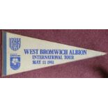 1981 VANCOUVER WHITECAPS V WEST BROMWICH ALBION VERY LARGE PENNANT