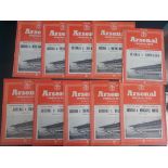 1953-54 ARSENAL HOME PROGRAMMES X 10