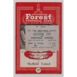 1960/61 F.A CUP S/F REPLAY LEICESTER CITY V SHEFFIELD UNITED @ NOTTINGHAM FOREST TICKET & PROGRAMME