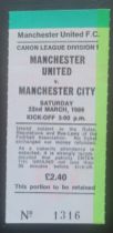 1985-86 MANCHESTER UNITED V MANCHESTER CITY TICKET