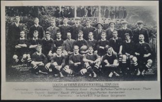 ORIGINAL POSTCARD OF THE 1906 SOUTH AFRICA RUGBY UNION TEAM