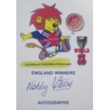 ENGLAND 1966 WORLD CUP WILLIE CARD AUTOGRAPHED BY NOBBY STILES