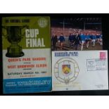 1967 WEST BROMWICH ALBION v QPR LGE CUP FINAL PROGRAMME, POSTAL COVER & PHOTO