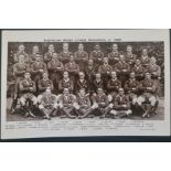 ORIGINAL 1929 AUSTRALIAN RUGBY LEAGUE TEAM POSTCARD