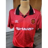 MANCHESTER UNITED 1995-96 REPLICA HOME SHIRT