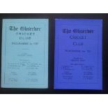 THE OBSERVER CRICKET CLUB 1931 & 1937 FIXTURE LISTS