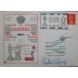 1971 ARSENAL V STROMSGODSET LIMITED EDITION POSTAL COVER SIGNED BY CHARLIE GEORGE