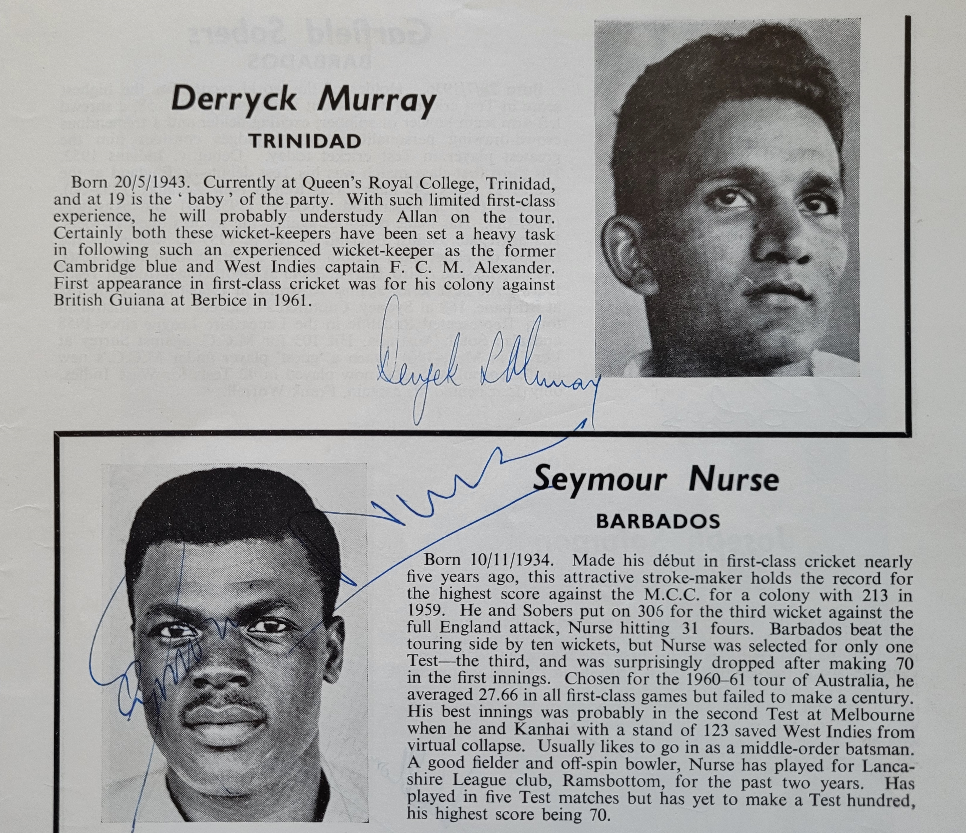 1963 WEST INDIES CRICKET TOUR TO ENGLAND AUTOGRAPHED BROCHURE - Image 8 of 10