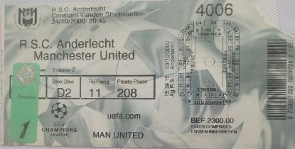 2000-01 R S C ANDERLECHT V MANCHESTER UNITED CHAMPIONS LEAGUE TICKET