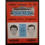 1965 BILLY WALKER V BRIAN LONDON BOXING PROGRAMME