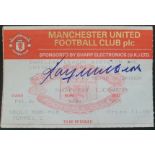 1991-92 MANCHESTER UNITED V QUEENS PARK RANGERS TICKET AUTOGRAPHED BY RAY WILKINS