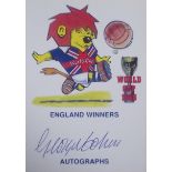 ENGLAND 1966 WORLD CUP WILLIE CARD AUTOGRAPHED BY GEORGE COHEN