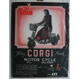 MOTORCYCLE - CORGI VERY LARGE METAL WALL PLAQUE