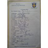 CRICKET DURHAM OFFICIAL AUTOGRAPH SHEET