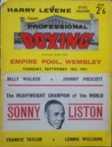 1963 BILLY WALKER V JOHNNY PRESCOTT BOXING PROGRAMME