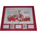 ENGLAND 1966 WORLD CUP WINNERS FULLY AUTOGRAPHED DISPLAY