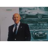 MOTOR RACING STIRLING MOSS AUTOGRAPHED ASTON MARTIN PHOTO CARD