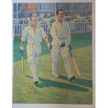 BILL EDRICH & DENIS COMPTON LIMITED EDITION AUTOGRAPHED CRICKET PRINT