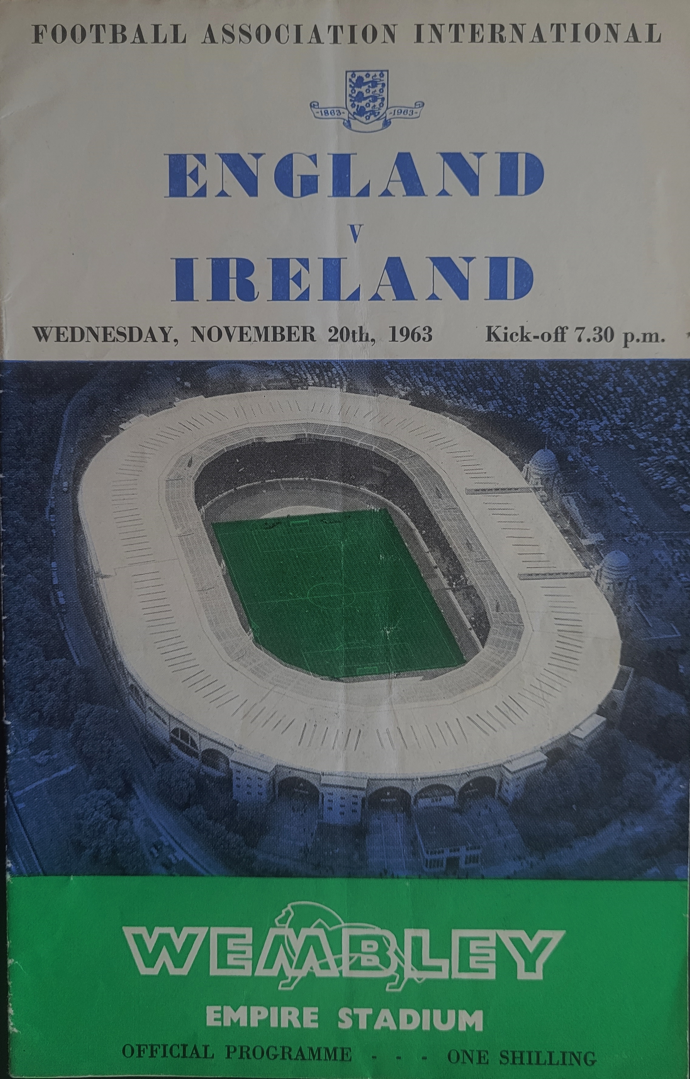 1963 ENGLAND V IRELAND AUTOGRAPHED PROGRAMME