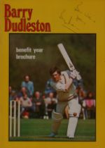 CRICKET - BARRY DUDLESTON LEICESTERSHIRE & RHODESIA HAND SIGNED BENEFIT BROCHURE