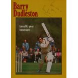 CRICKET - BARRY DUDLESTON LEICESTERSHIRE & RHODESIA HAND SIGNED BENEFIT BROCHURE